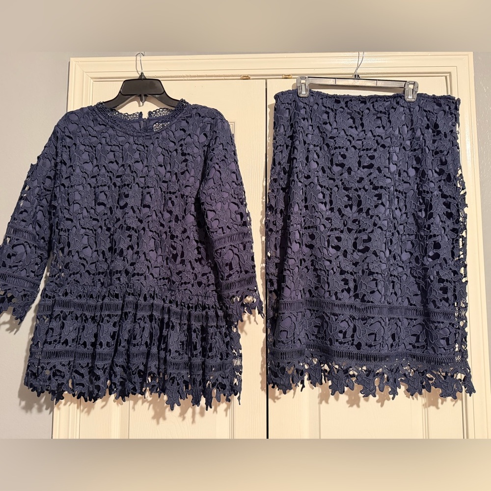 Dainty Jewells Navy Lace Blouse